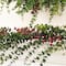 Glitzhome® 9ft Christmas Greenery Eucalyptus Garland with Red Berries